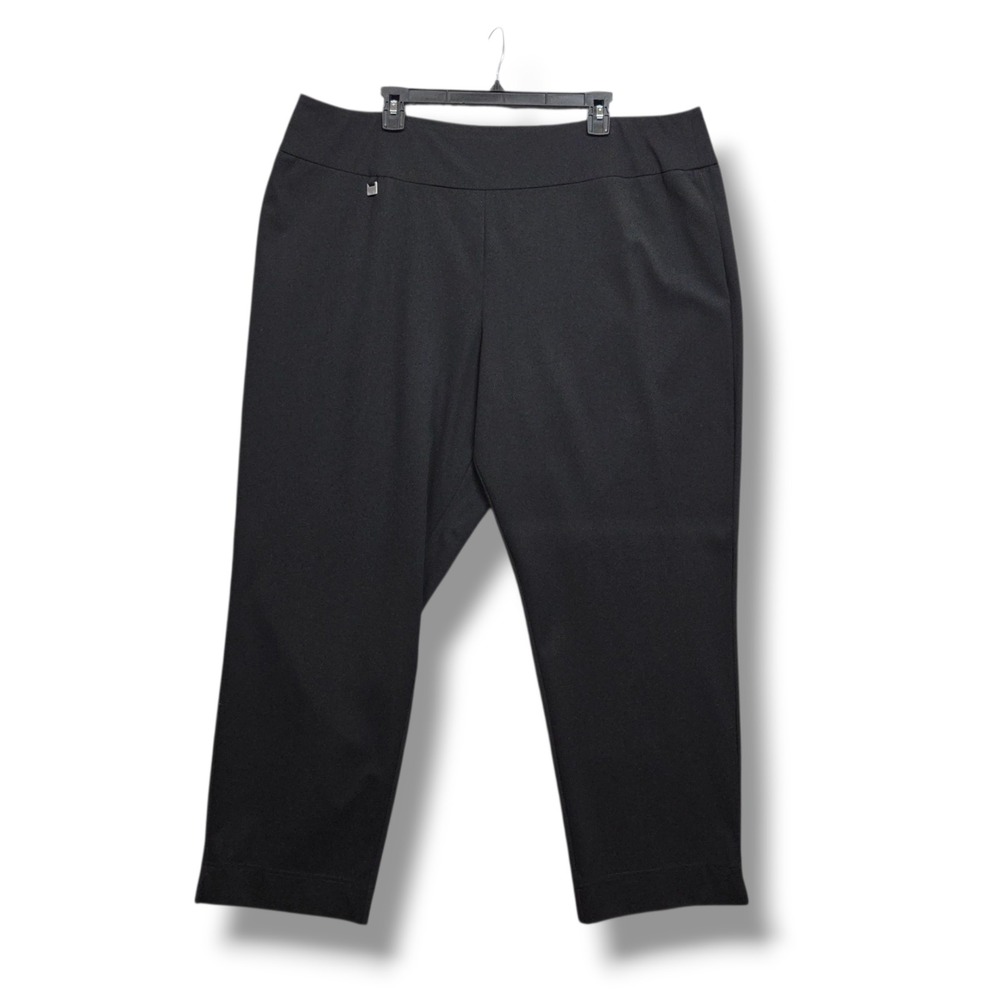 Slim Sation Ankle Trouser Womens‎ 24W Black Pull On Notch Hem High Rise Pants